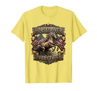 Mademark Horses Over Everything Equestrian Design T-Shirt - Men - size chart