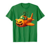Funny Halloween Airplane Costume for Kid Boy Funny Airplane Pumpkin Pilot Lovers Halloween Mens Boys Kids T-Shirt - size