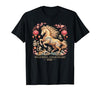 Chinese New Year 1990 Birthday Fortune Prosper Red Festive 2026 Horse Lady Crazy Wild Soul Calm Heart Lunar T-Shirt - size chart