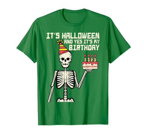 Halloween Shirts For Women Men Kids Boys Girls Its Halloween Yes My Birthday Skeleton Costume Men Women Kid T-Shirt - size