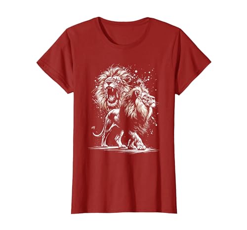 MyAnimal - Your Favourite Animal Wear Lion Majestic and Proud in Artistic Style T-Shirt - size chart