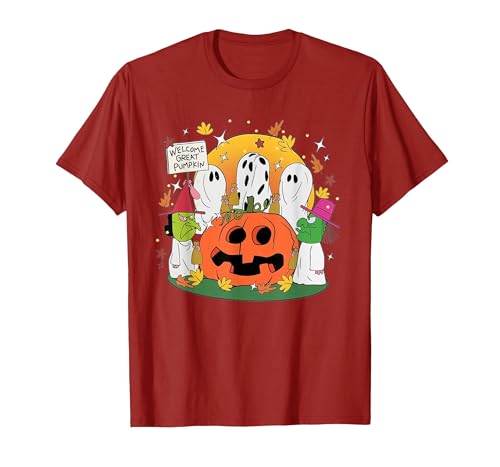 Funny Halloween gift tee Welcome Great Pumpkin Boo Witch Pumpkin Halloween T-Shirt - size chart