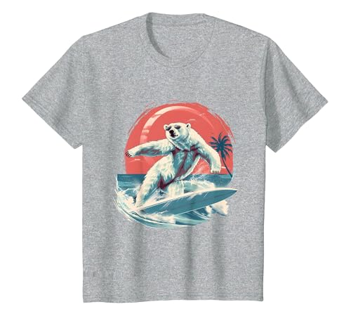 Sea Ocean Animal Art Polar Bear Ocean Sea Animal Surfing Ocean Sea Polar Bear T-Shirt - size chart