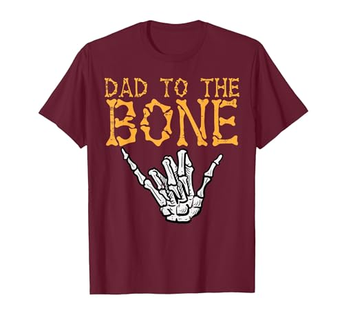 Mens Halloween Shirts For Dad Daddy Papa Men Halloween Dad to The Bone Skeleton Hand Fun Papa Costume Men T-Shirt - size
