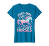 Funny Horse Lovers Just a Girl Who Loves Horses T-Shirt - size chart