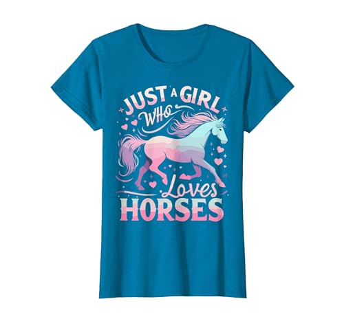 Funny Horse Lovers Just a Girl Who Loves Horses T-Shirt - size chart
