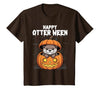 Otter Halloween Lover Gift Co. Happy Otter-Ween Lazy Halloween Costume Funny Animal Pun T-Shirt - size chart