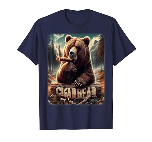 CigarKurt Cigar Smoking Cigar Bear T-Shirt - size chart