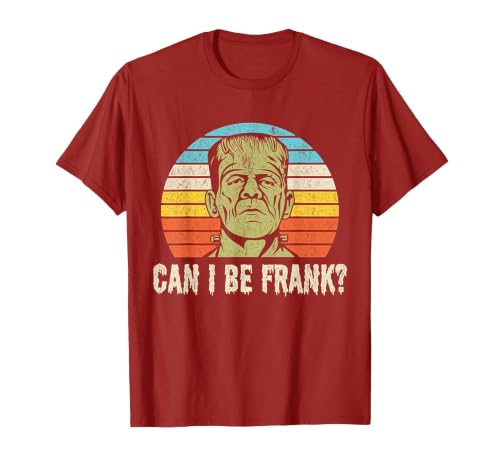 Can I Bee Frank Halloween Halloween Tee Can I be Frank? Funny Horror Frankenstein Tee T-Shirt - size chart