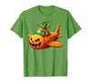 Funny Halloween Airplane Costume for Kid Boy Funny Airplane Pumpkin Pilot Lovers Halloween Mens Boys Kids T-Shirt - size