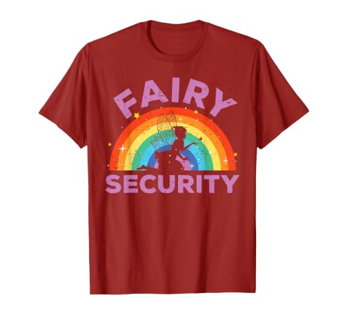 Halloween Fairy Security Father's Day Apparel Men Fairy Security Funny Dad Costume T-Shirt - size chart