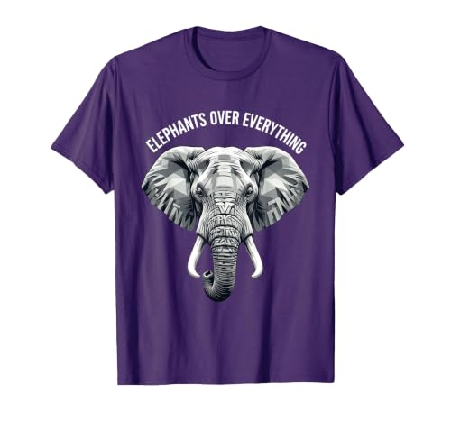 Mademark Elephants Over Everything Elephant Lover Design T-Shirt - Men - size chart