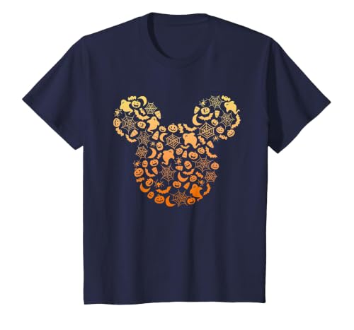 Disney Mickey Mouse Halloween Ghosts & Pumpkins Gradient T-Shirt - size chart