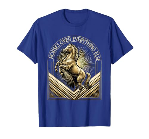 Mademark Horses Over Everything Equestrian Design T-Shirt - Men - size chart