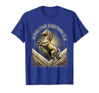 Mademark Horses Over Everything Equestrian Design T-Shirt - Men - size chart