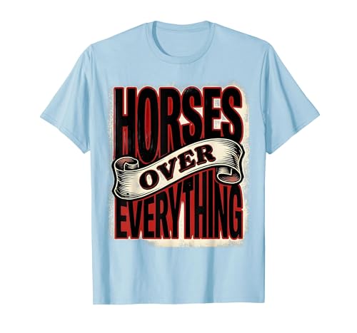 Mademark Horses Over Everything Equestrian Design T-Shirt - Men - size chart