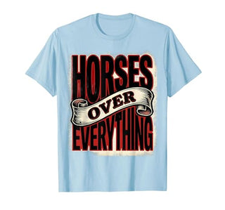 Mademark Horses Over Everything Equestrian Design T-Shirt - Men - size chart