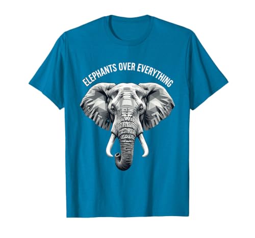Mademark Elephants Over Everything Elephant Lover Design T-Shirt - Men - size chart