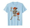 Funny Skeleton Baseball Tee Skeleton Baseball Halloween Costume Pitcher Sport Player T-Shirt - size chart