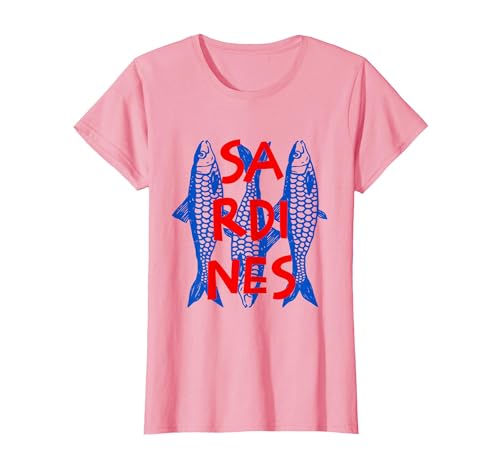 Vintage Sardine Tinned Fish Summer Tee Sardines Tinned Fish Retro Graphic for Men Women T-Shirt - size chart