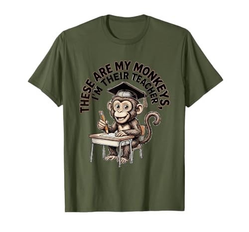 Mademark These Are My Monkeys I'm Their Teacher Circus Design T-Shirt - Men - size chart