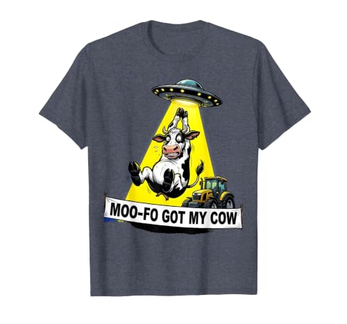 Mademark Moo-FO Got My Cow Alien Abduction Design T-Shirt - size chart