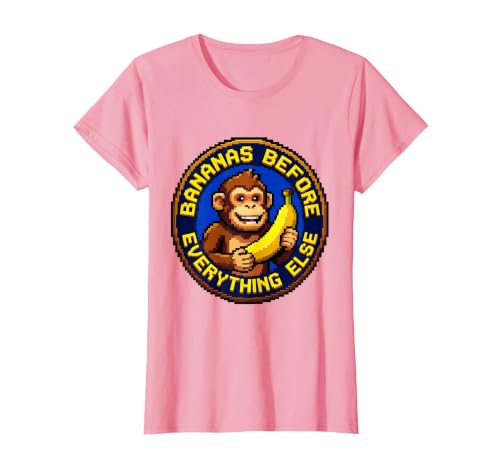 Mademark Bananas Before Everything Else Monkey Design T-Shirt - Women - size chart
