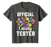 Candy Tester Sweets Lover Gifts & Apparel Official Candy Tester Halloween Costume Boys Girls Kids T-Shirt - size chart