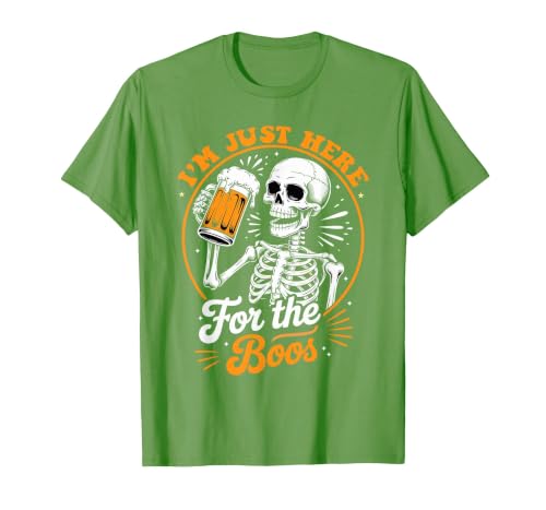 Boos Halloween Costume Cute skeleton I'm Just Here for The Boos Halloween Costume Skeleton Cute T-Shirt - size chart