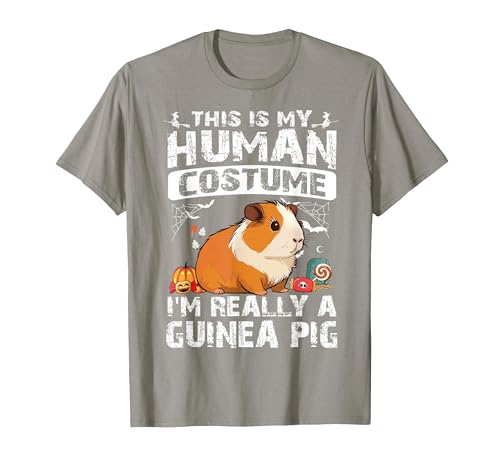 Guinea Pig Halloween Costume Matching Funny Gift This is My Human Costume I'm Really A Guinea Pig Halloween T-Shirt - size chart