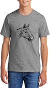 Comical Shirt Horse Graphic Top for Equestrian and Animal Lovers Cotton Tee Adult Youth Tall Men Women - size chart