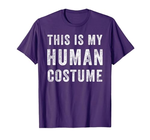 Funny Halloween Pumpkin Tee Gifts This is My Human Costume Funny Halloween Shirt Top - size chart