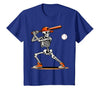 Funny Halloween Skeleton Sports Boys Costume Baseball Skeleton Spooky Boys Halloween Baseball Player T-Shirt - size chart
