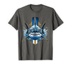 Mademark 6th Grade Shark Swimmer Goggles Illustration T-Shirt - size chart