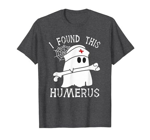 I Found This Humerus Funny Ghost Nurse Halloween T-Shirt - size chart