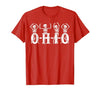 Funny O-H-I-O State Skeleton Halloween Funny O-H-I-O State Skeleton Ohio Halloween Vintage Vibe Fun T-Shirt - size chart
