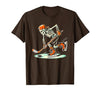 Halloween Costume For Hockey Lovers Funny Skeleton Hockey Halloween for Ice Hockey Lovers T-Shirt - size chart