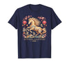 Chinese New Year 1990 Birthday Fortune Prosper Red Festive 2026 Horse Lady Crazy Wild Soul Calm Heart Lunar T-Shirt - size chart