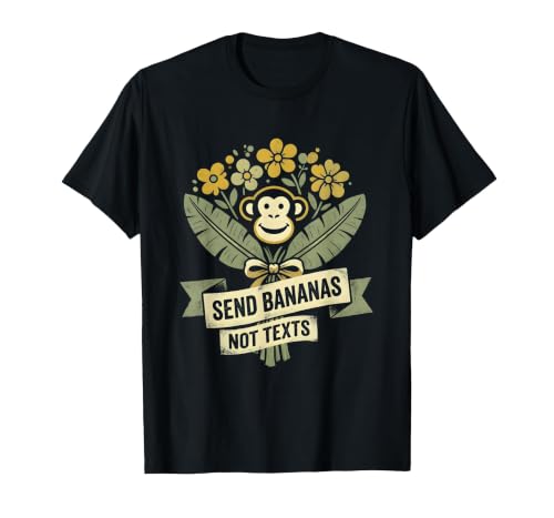 Mademark Send Bananas Not Texts Funny Monkey Design T-Shirt - Men - size chart
