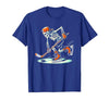 Halloween Costume For Hockey Lovers Funny Skeleton Hockey Halloween for Ice Hockey Lovers T-Shirt - size chart