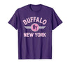 133 Apparel Buffalo NY Buffalo New York Circle NY Pink Print T-Shirt - size chart