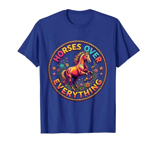 Mademark Horses Over Everything Women's Equestrian Design T-Shirt - Men - size chart