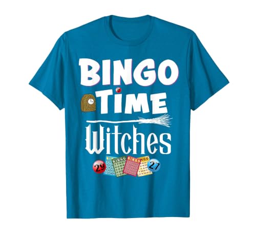 Bingo Time Witches Halloween Bingo Player Novelty Halloween Bingo Time Witches Funny Women Bingo Player T-Shirt - size chart