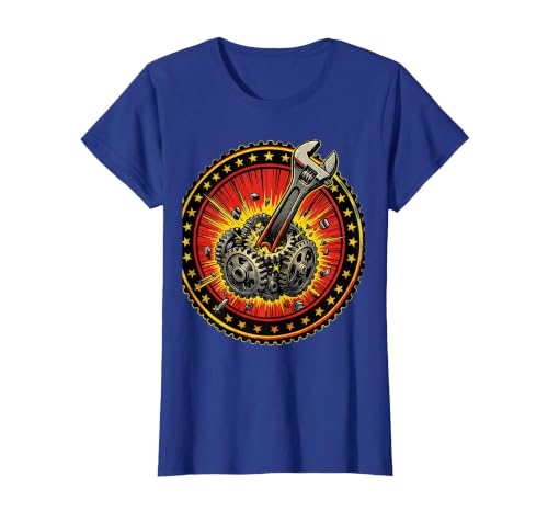 Mademark Monkey Wrench in the Gears Graphic Design T-Shirt - Women - size chart