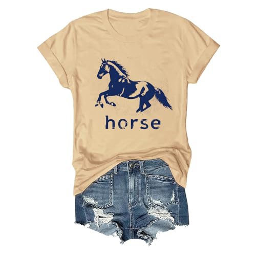 Pukcoun Horse Shirt Horse Lover V-Neck Shirt Retro Graphics T-Shirt Unisex - size chart