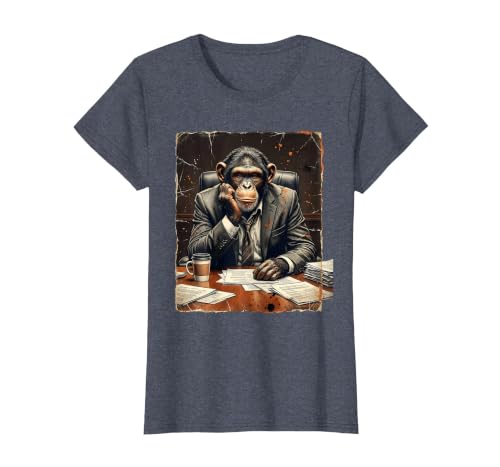 Mademark Monkey in a Suit Stuck in a Meeting Funny Gift T-Shirt - Women - size chart