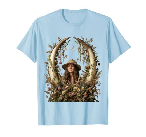 Mademark Safari Explorer Elephant Tusk Skull Framed Art T-Shirt - Men - size chart