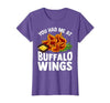 Homewise Shopper Buffalo Wings Buffalo Wings Funny Appetizer T-Shirt - size chart