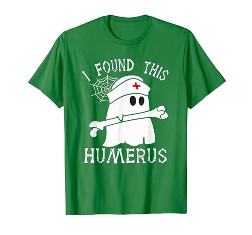 I Found This Humerus Funny Ghost Nurse Halloween T-Shirt - size chart