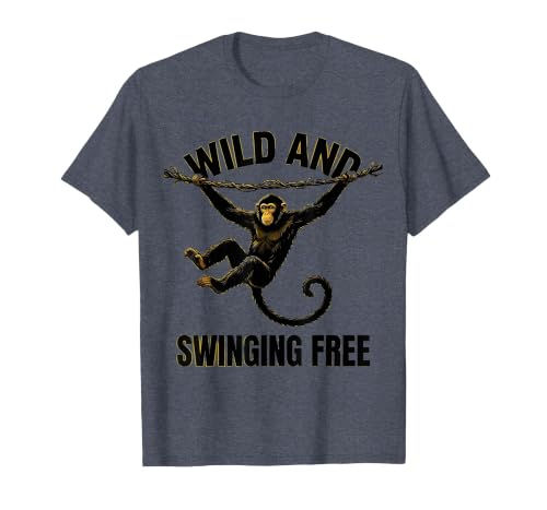 Mademark Wild and Swinging Free Monkey Graphic Design T-Shirt - Men - size chart